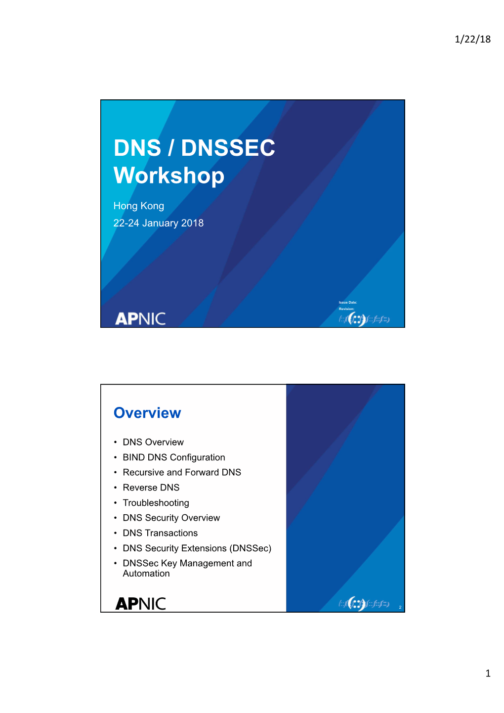 DNS / DNSSEC Workshop