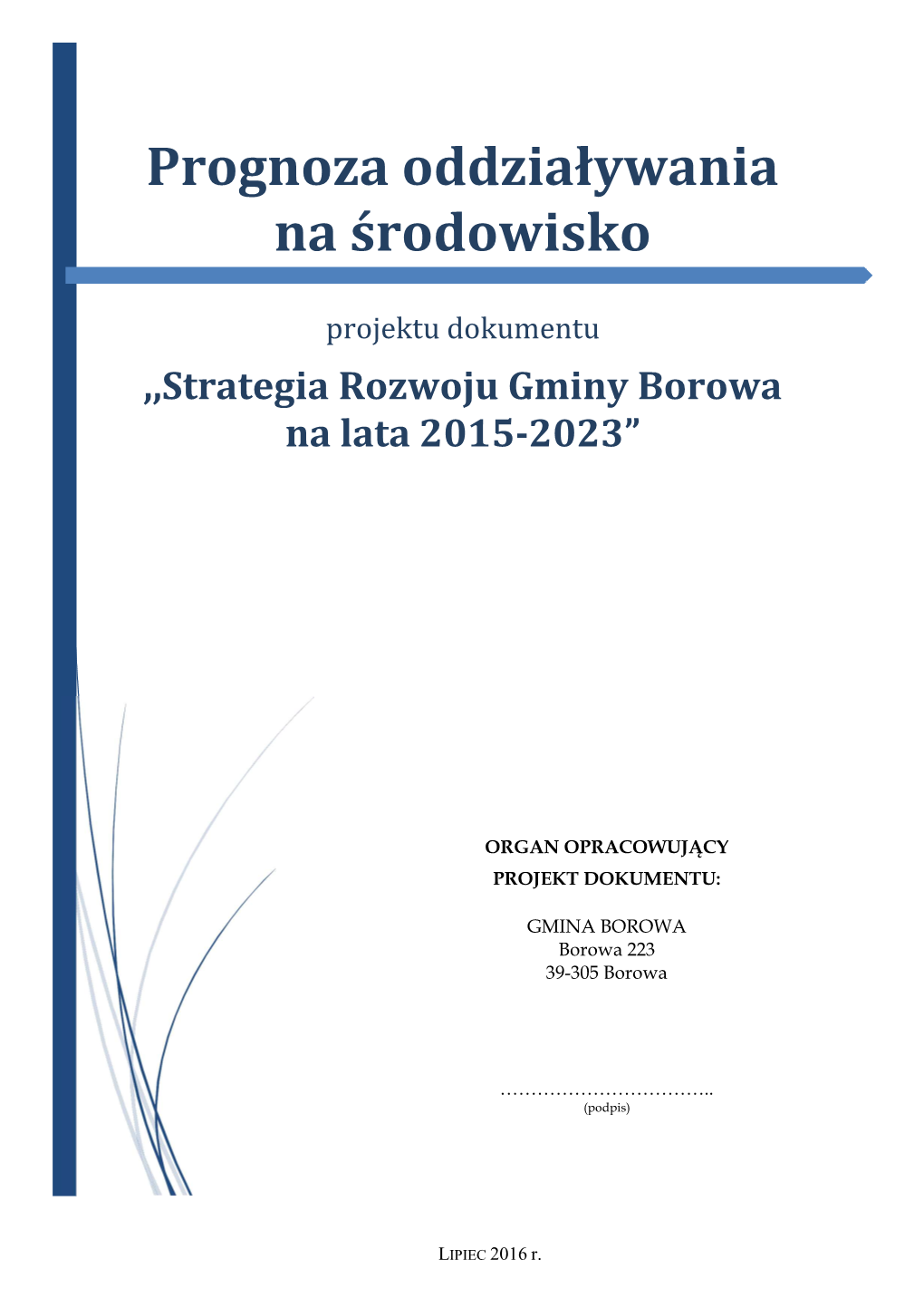 Prognoza Oddziaływania Na Środowisko