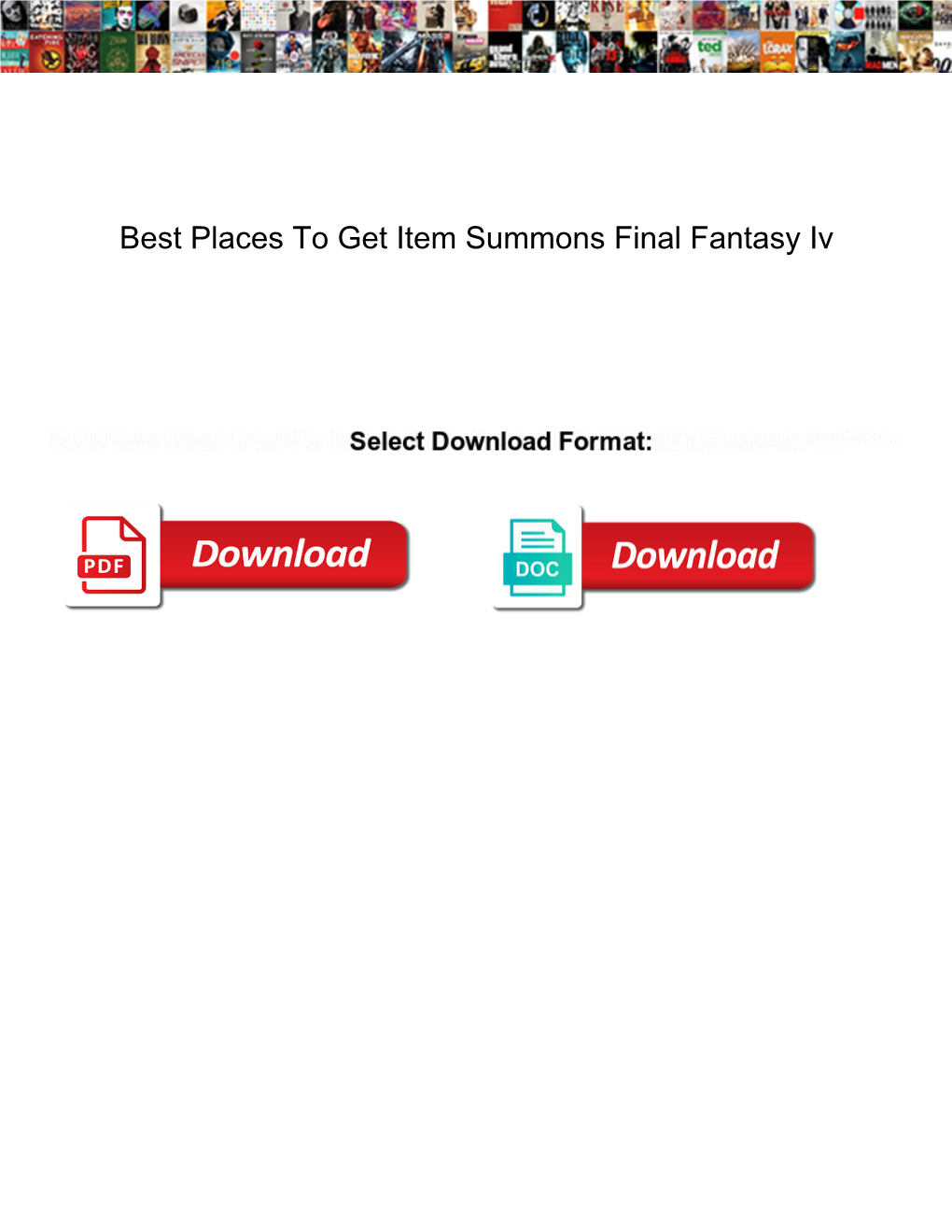 Best Places to Get Item Summons Final Fantasy Iv