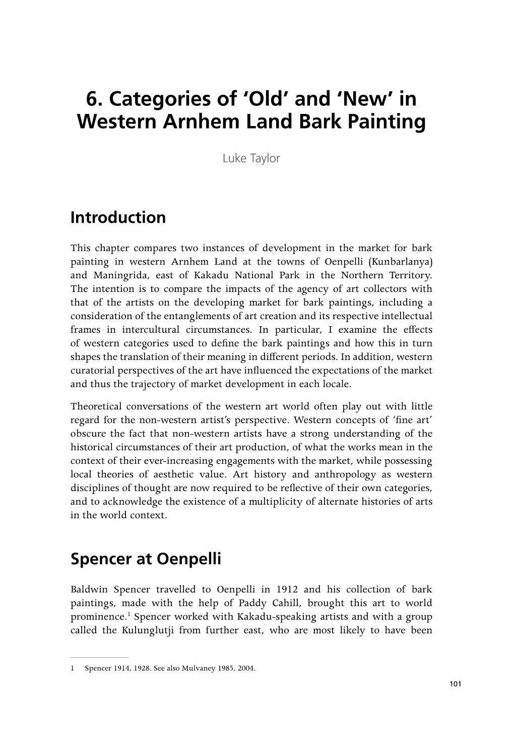 'Old' and 'New' in Western Arnhem Land Bark Painting