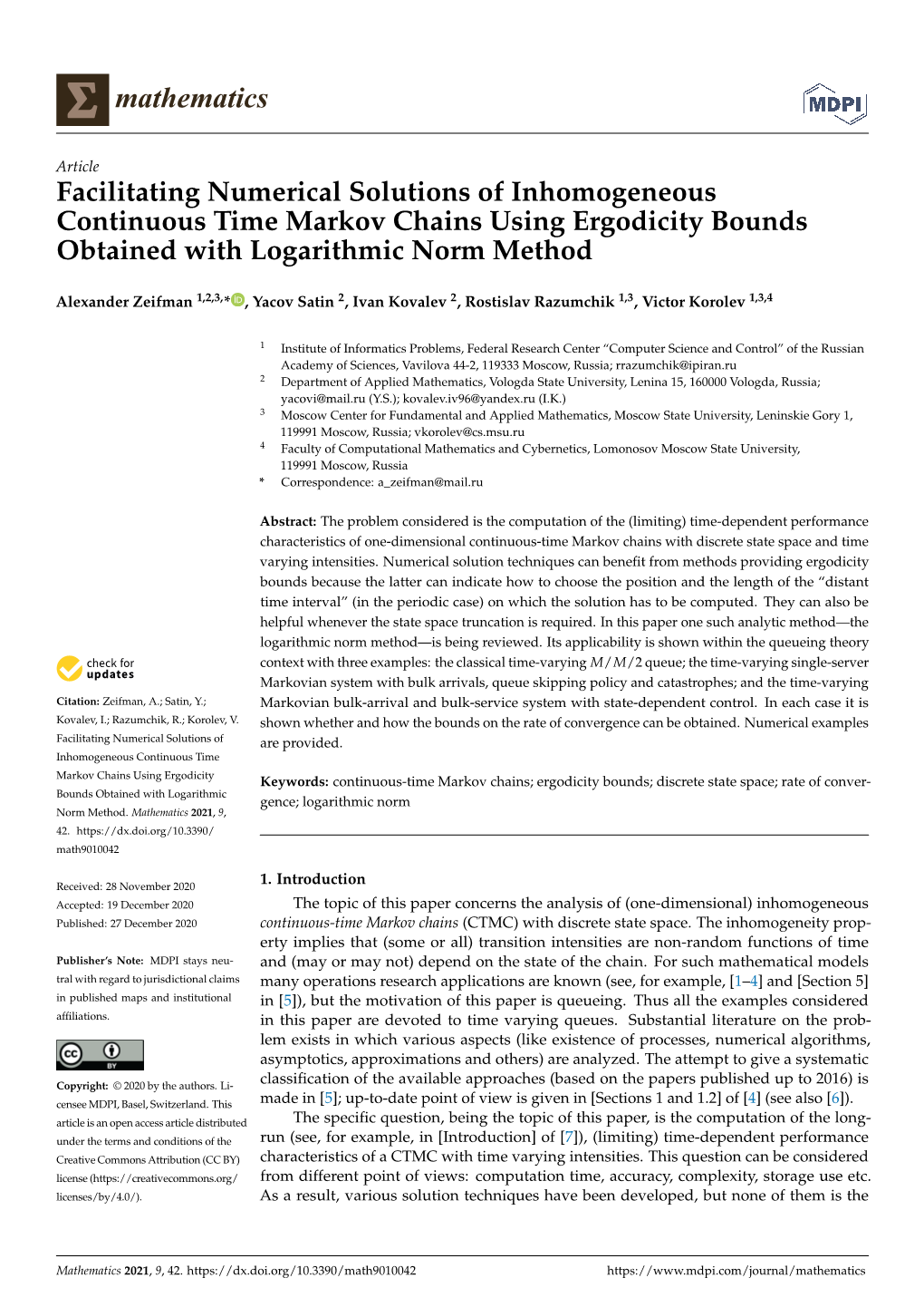 Facilitating Numerical Solutions of Inhomogeneous Continuous Time Markov Chains Using Ergodicity Bounds Obtained with Logarithmic Norm Method