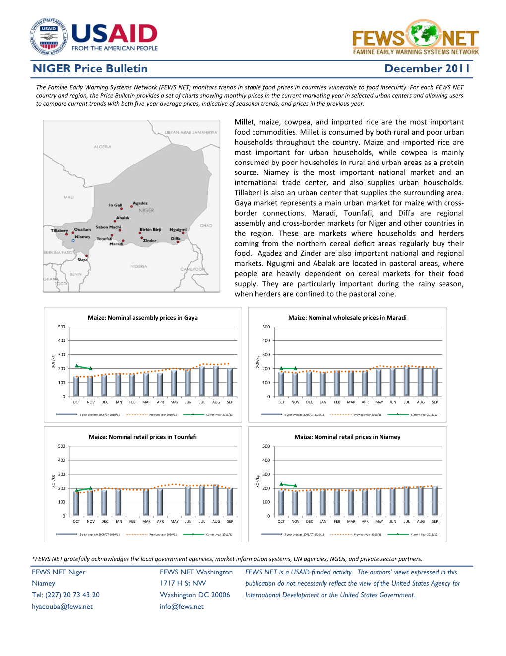 NIGER Price Bulletin December 2011