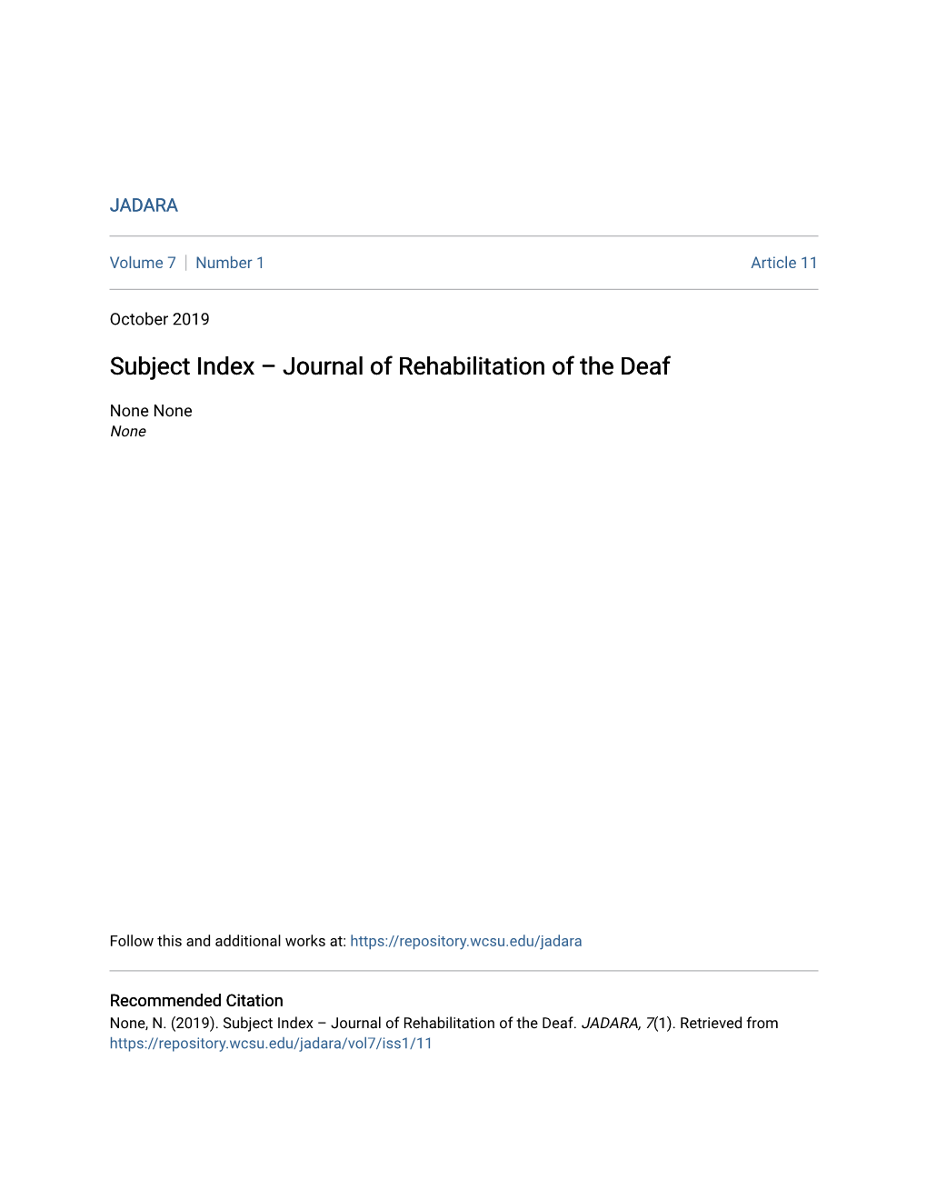 Subject Index Â•Fi Journal of Rehabilitation of The