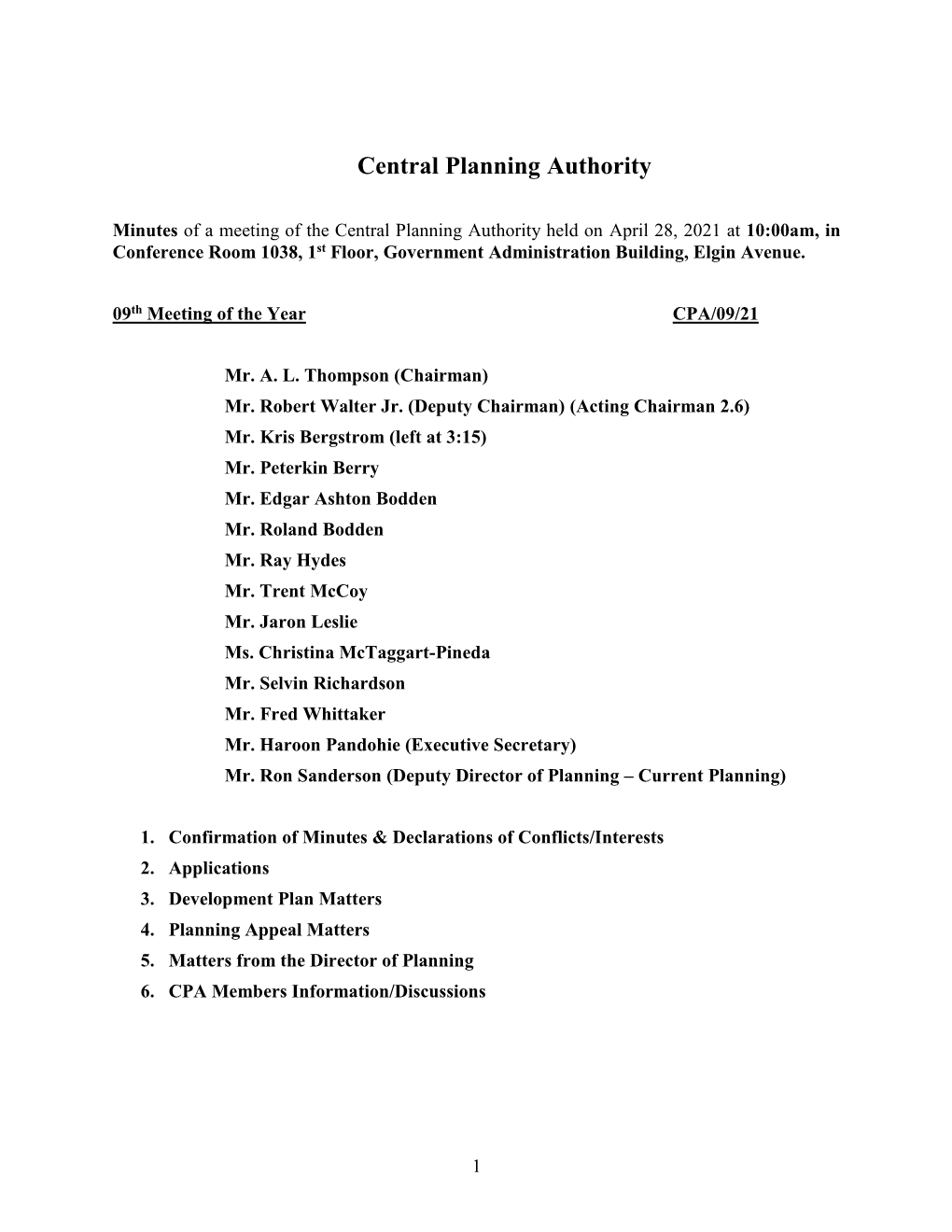 Central Planning Authority