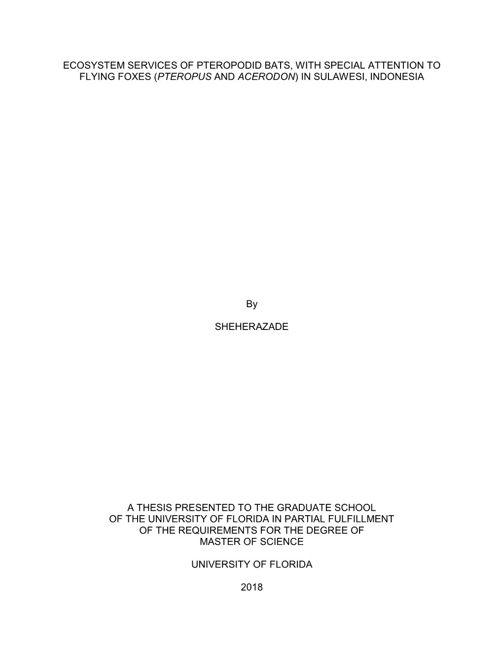 University of Florida Thesis Or Dissertation Formatting