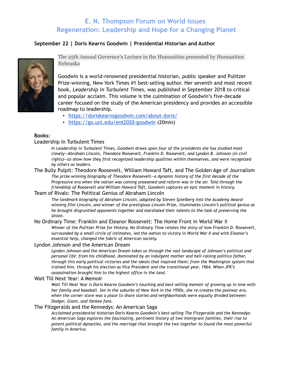 Doris Kearns Goodwin Resource Document