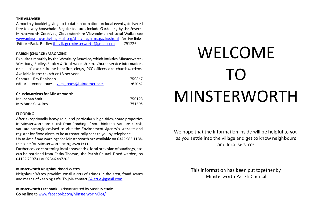 Welcome to Minsterworth Leaflet