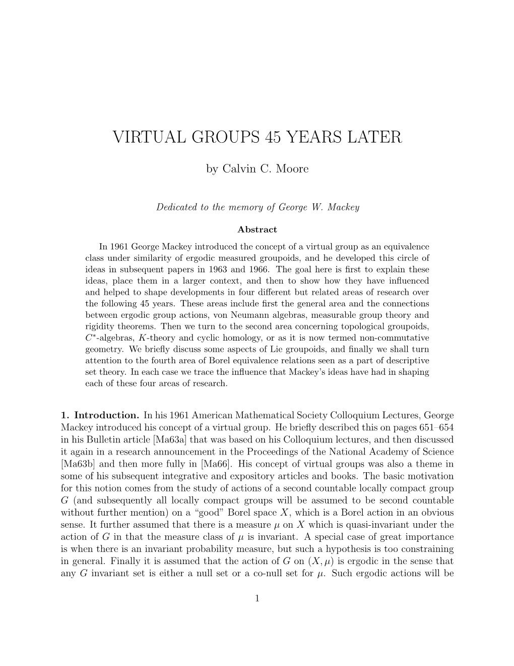 Virtual Groups 45 Years Later