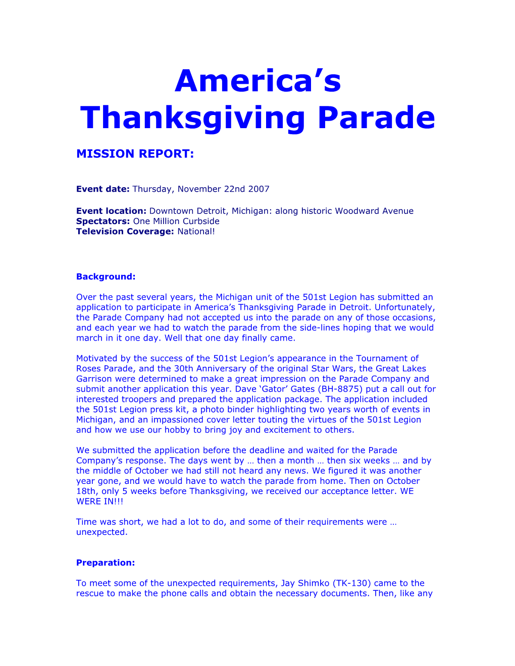 America S Thanksgiving Parade