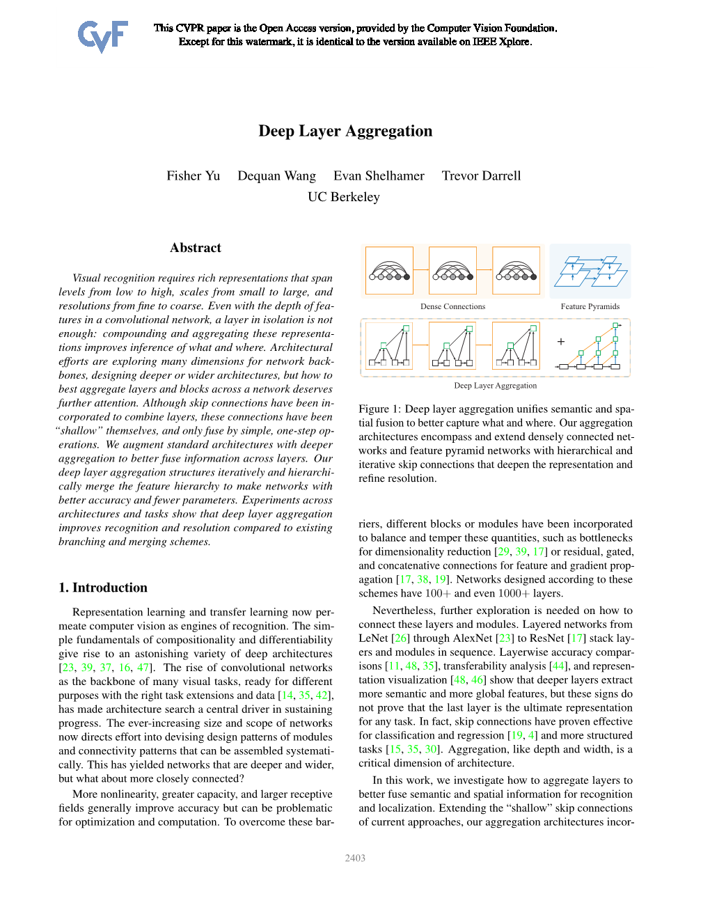 Deep Layer Aggregation