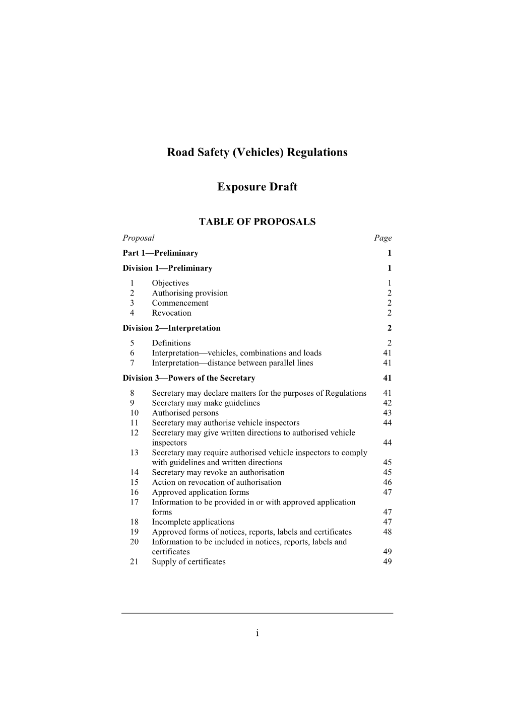 Road Safety (Vehicles) Regulations 2021