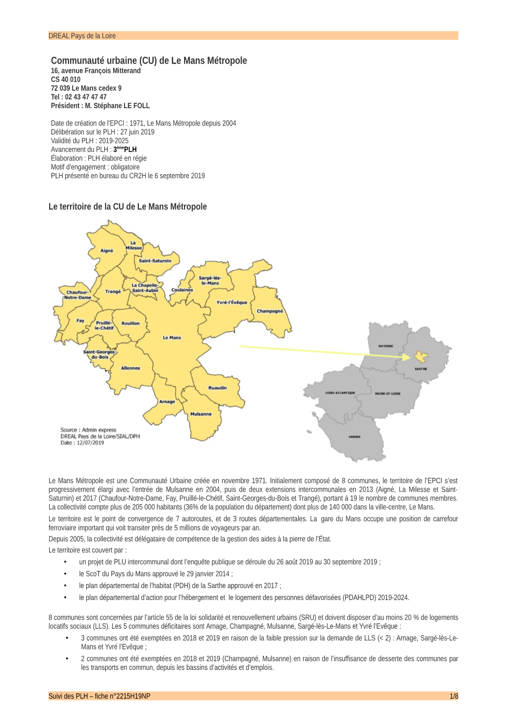 Fiche PLH Le Mans Métropole 2020-2025