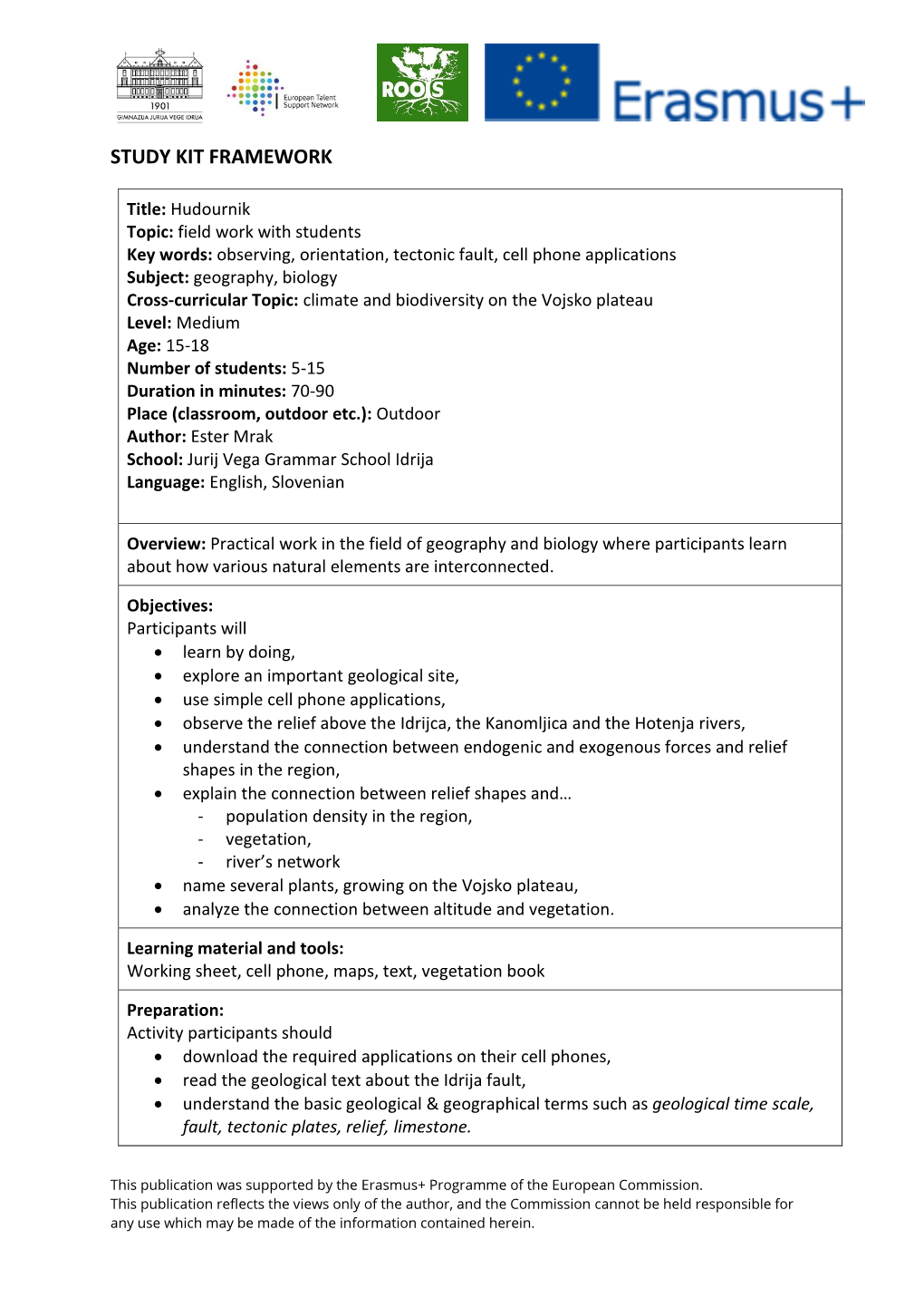 Study Kit Framework Template.Docx