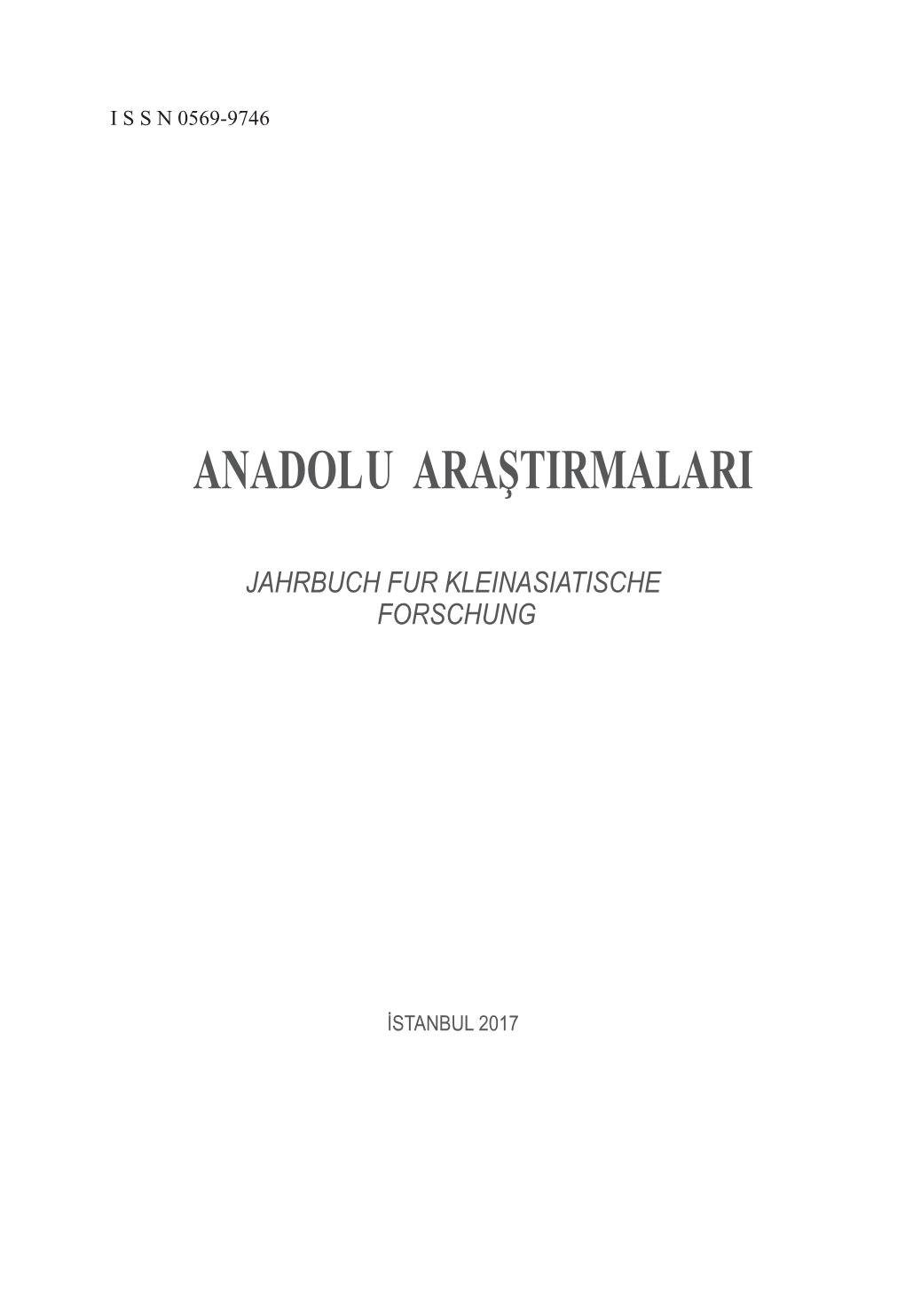 Anadolu Araştirmalari