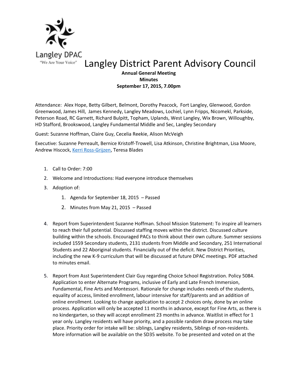 Langley District Parent Advisory Council
