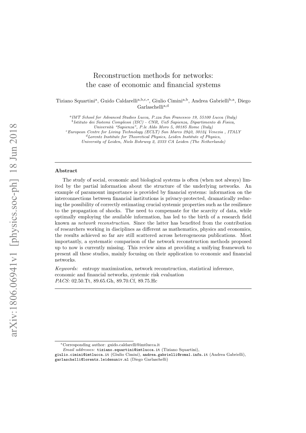 Arxiv:1806.06941V1 [Physics.Soc-Ph] 18 Jun 2018