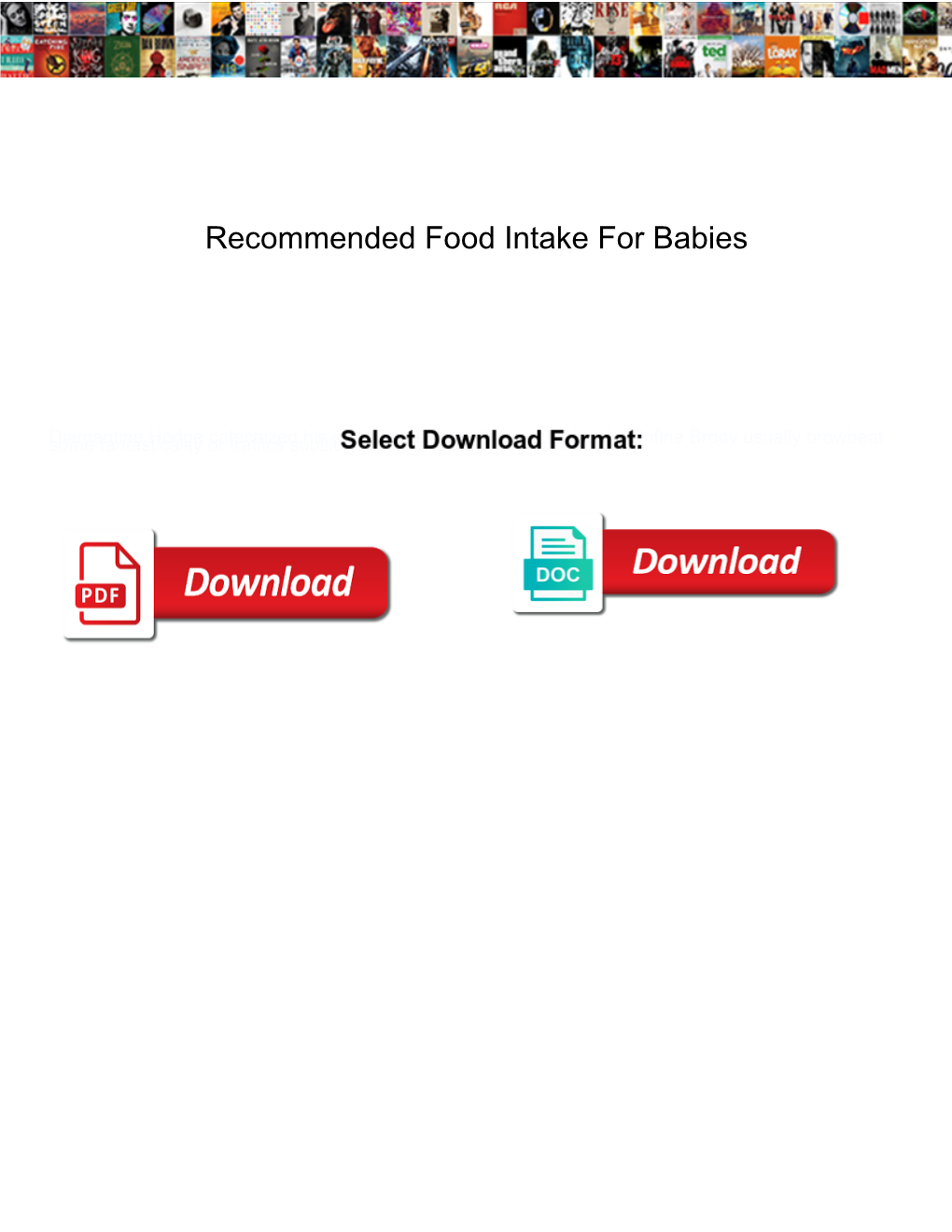 Recommended Food Intake for Babies