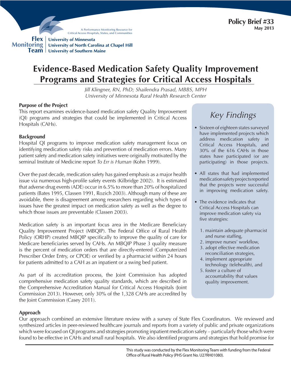 Evidence-Based Medication Safety Quality Improvement Programs And