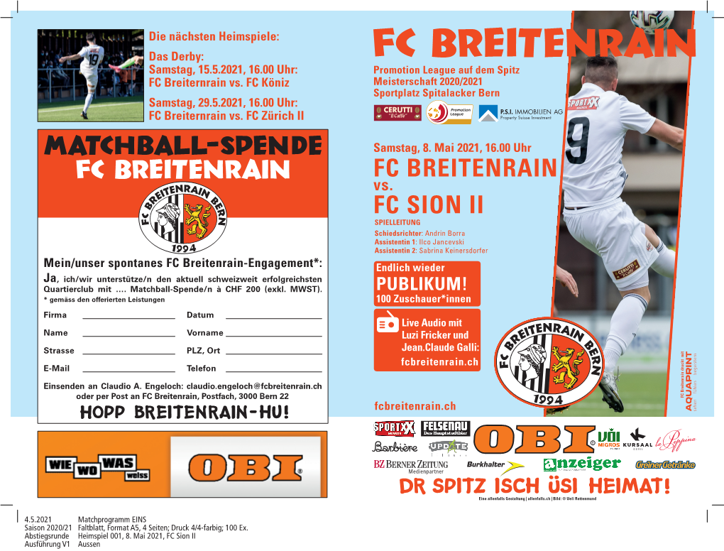 FC Breitenrain FC Sion Ii