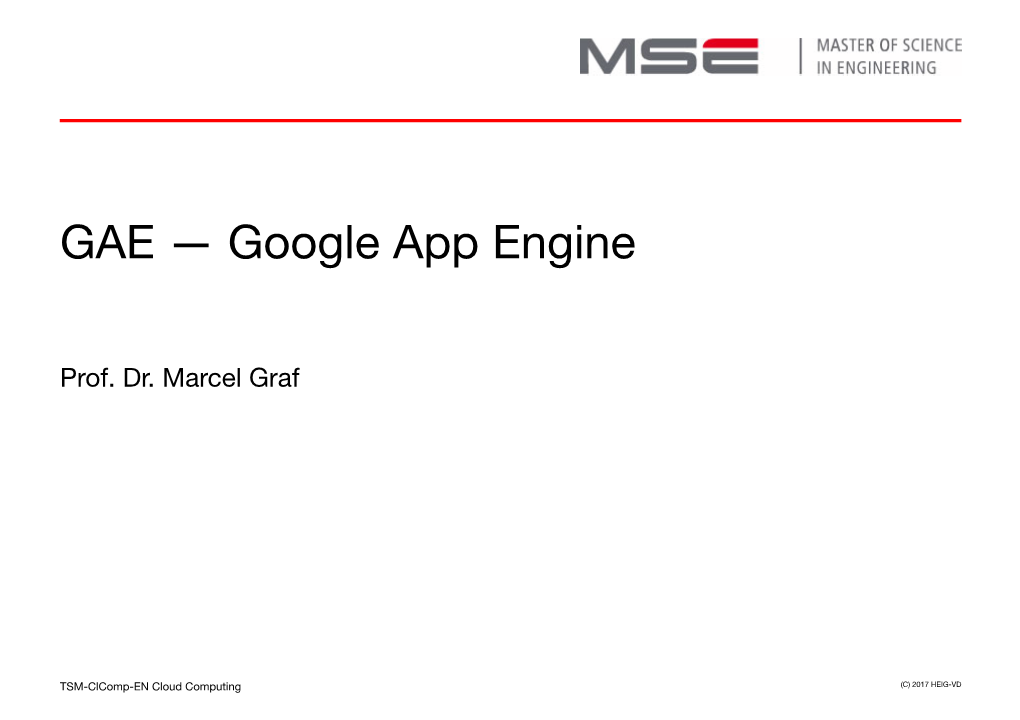 GAE — Google App Engine