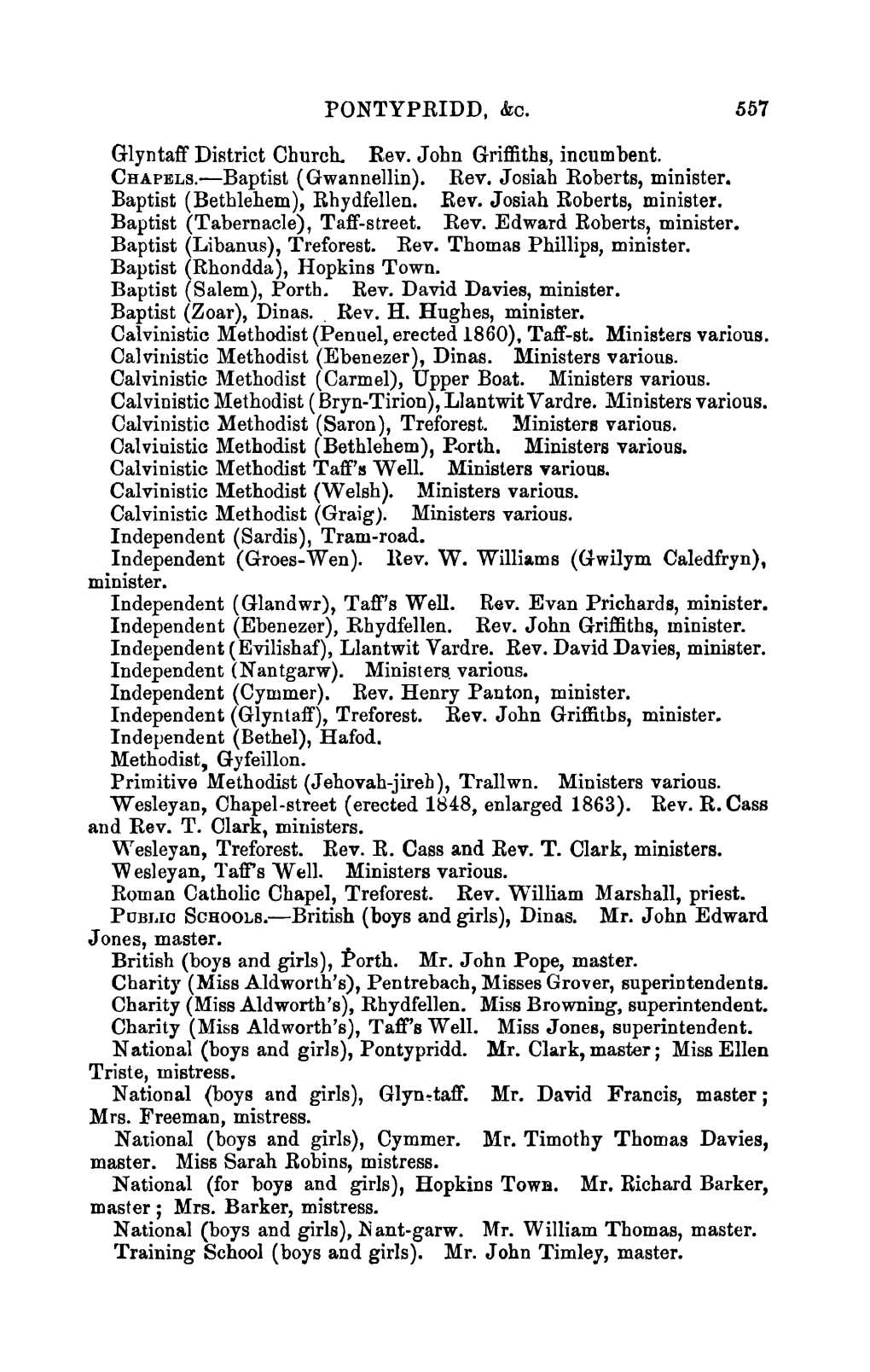 PONTYPRIDD, &C. 557 Glyntaff District