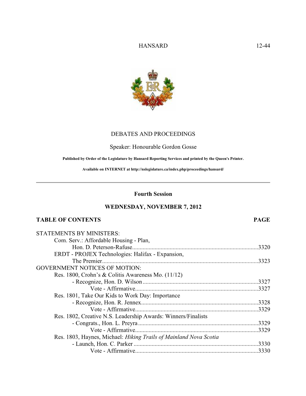 Legislative Proceedings