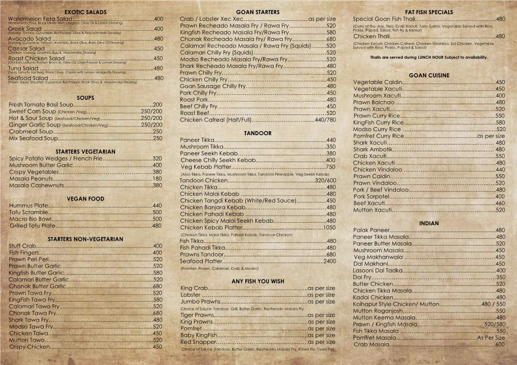 Take Away Menu 2