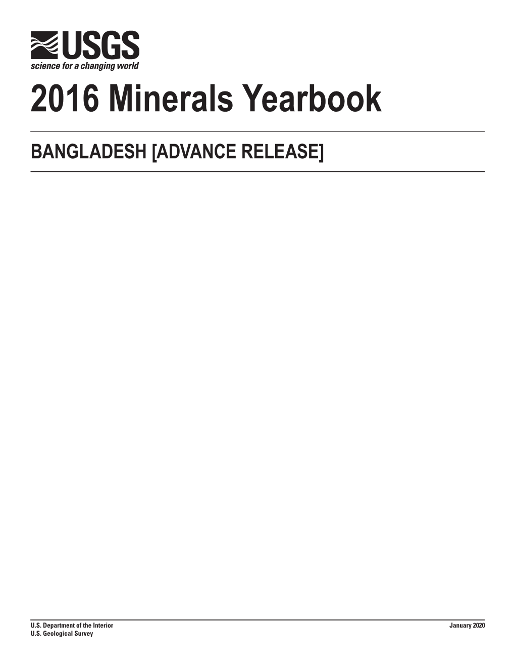 The Mineral Industry of Bangladesh in 2016