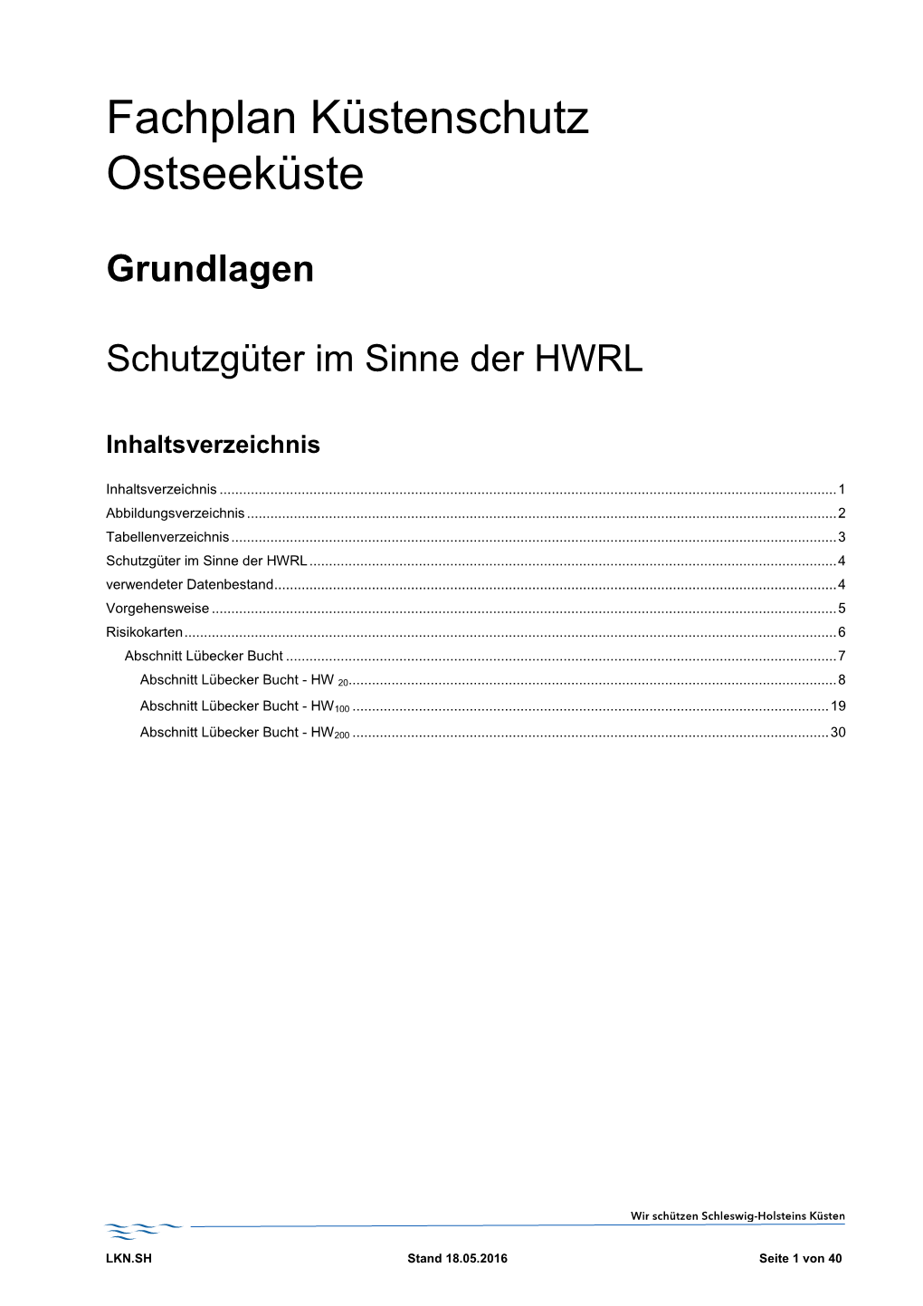 Fachplan Küstenschutz Ostseeküste