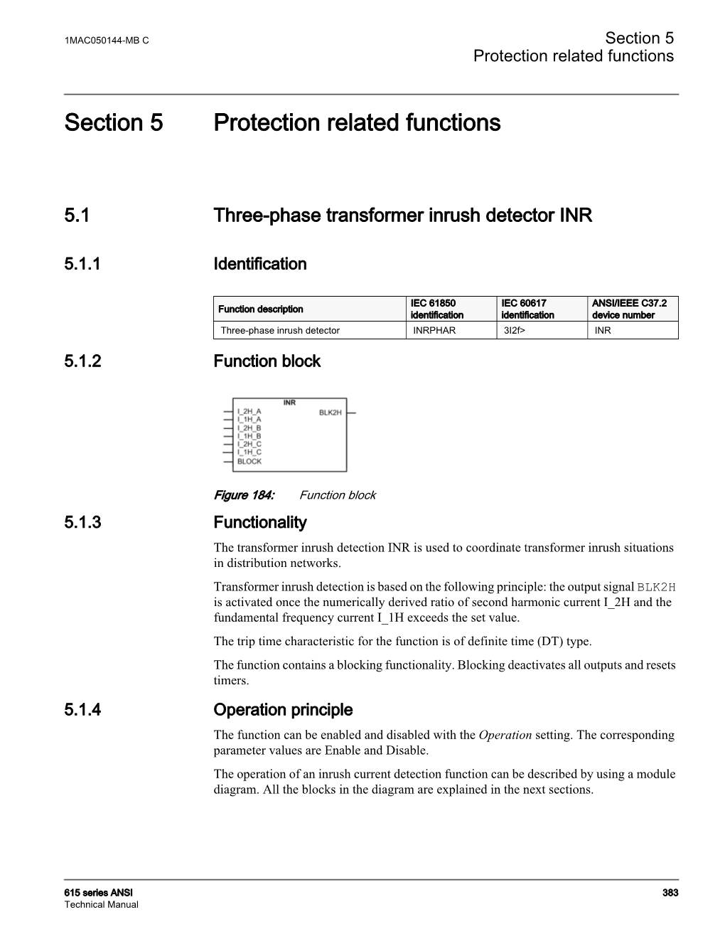 Section 5 Protection Related Functions