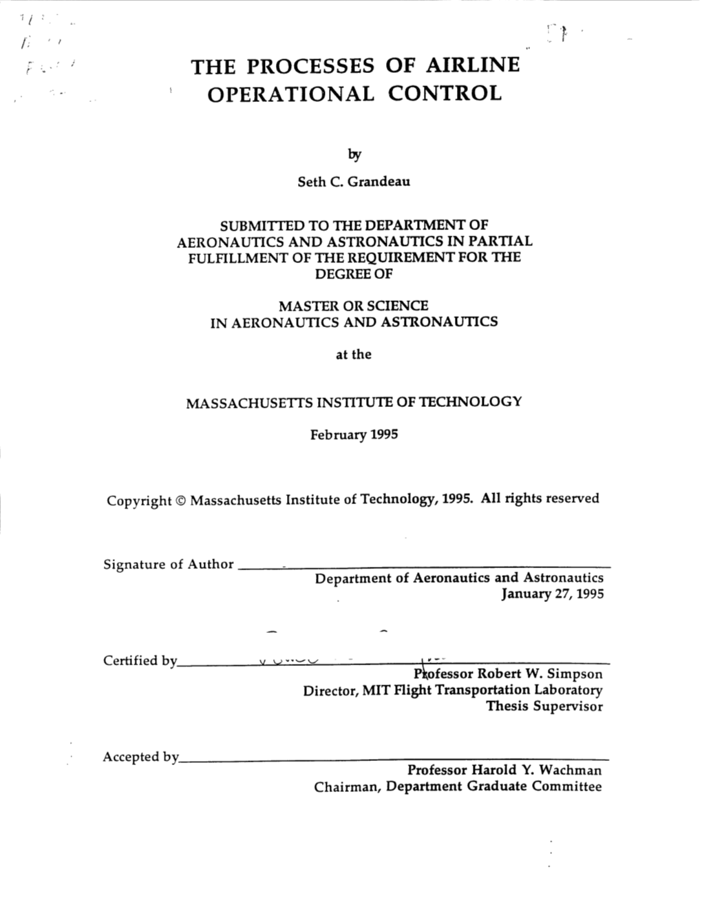 The Processes of Airline Operational Control