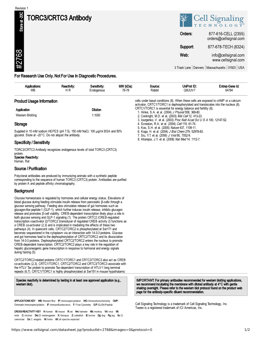 TORC3/CRTC3 Antibody A