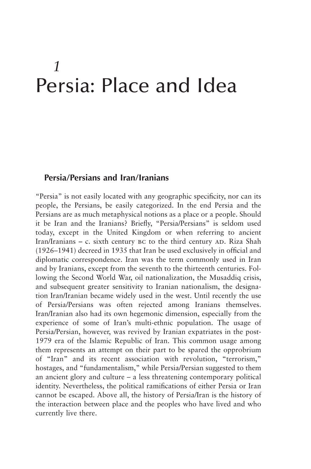 Persia: Place and Idea