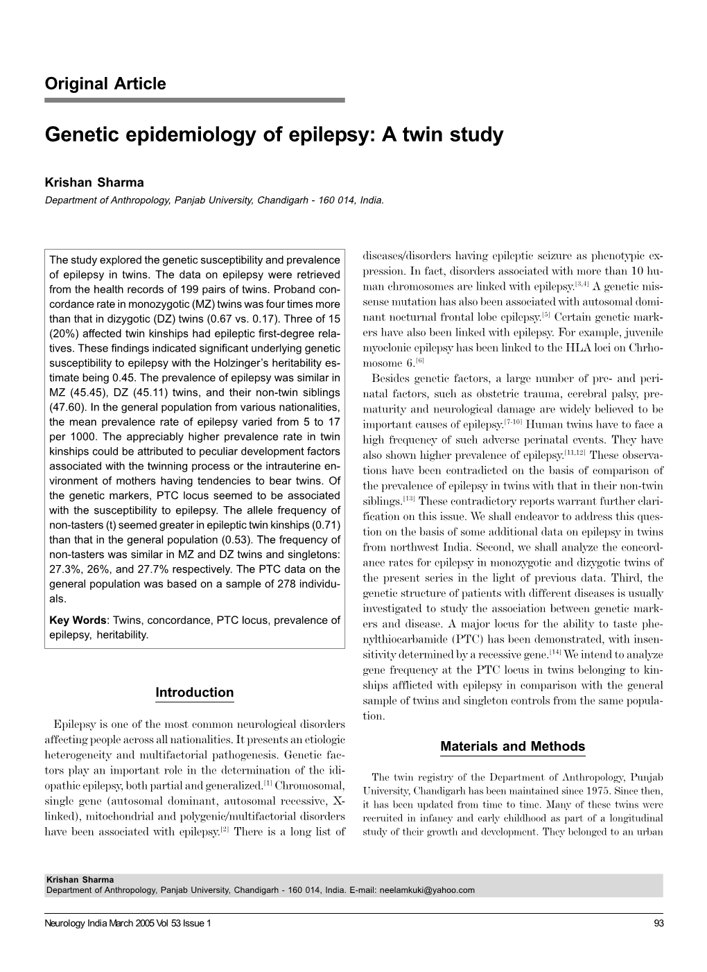 Genetic Epidemiology of Epilepsy: a Twin Study