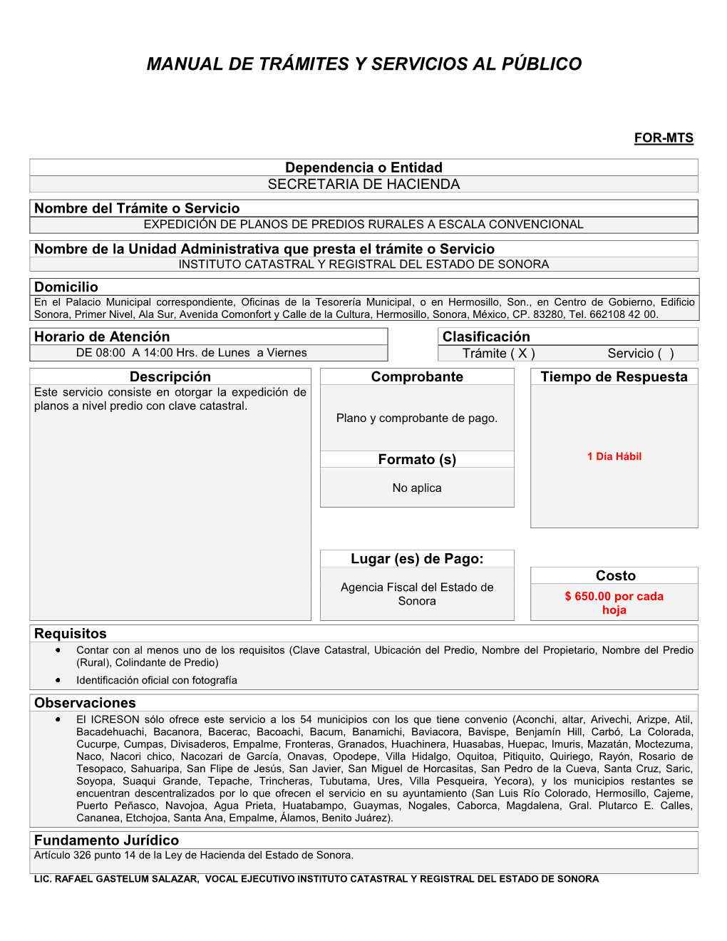 Manual De Trámites Y Servicios Al Público