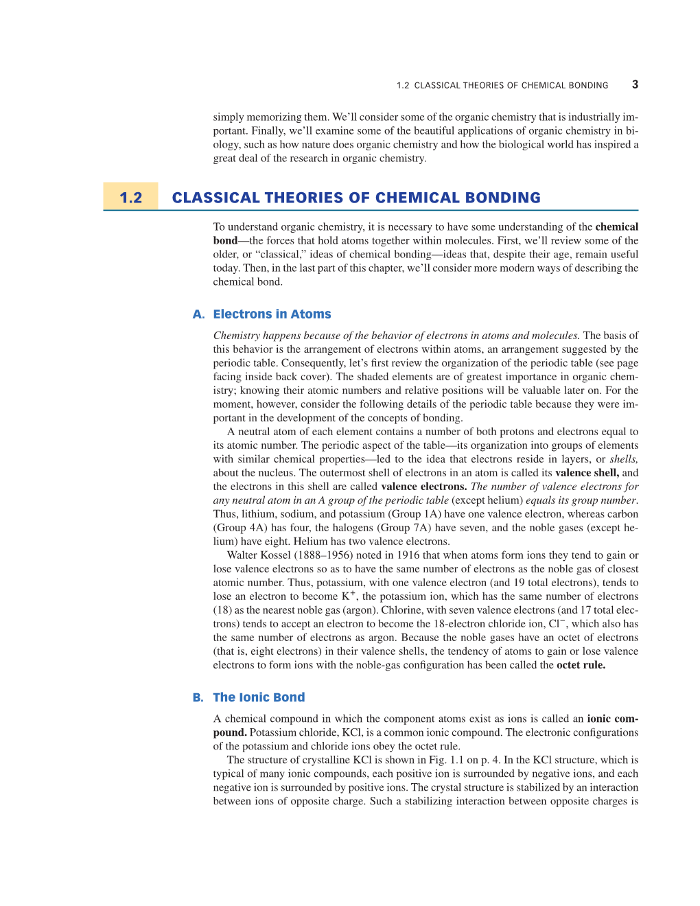 1.2 Classical Theories of Chemical Bonding 3