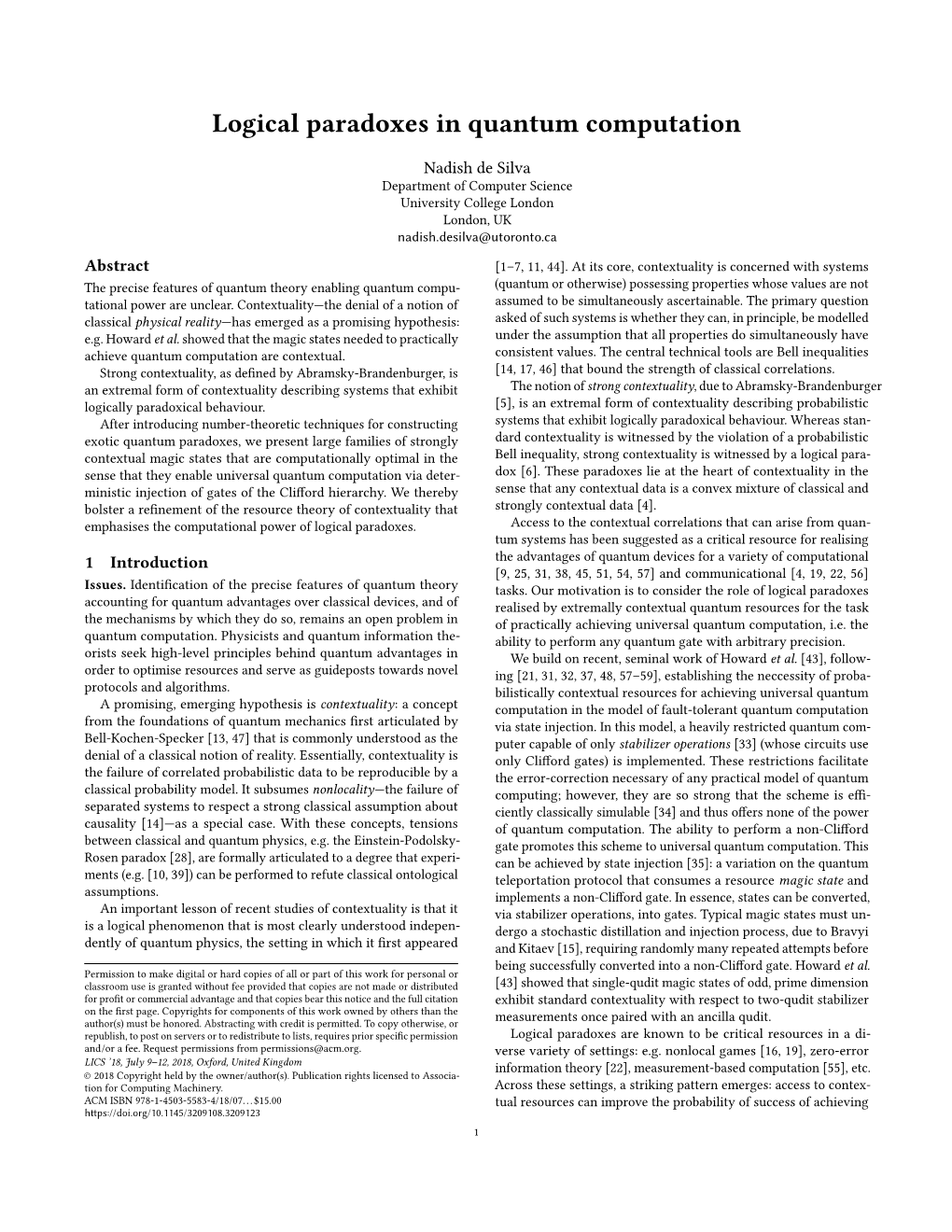 Logical Paradoxes in Quantum Computation