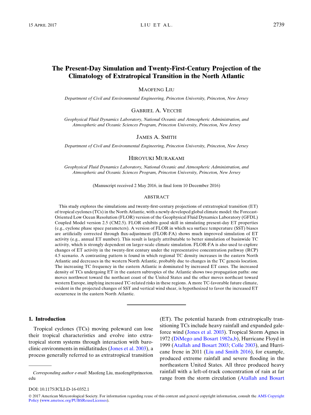 The Present-Day Simulation and Twenty-First-Century Projection of the Climatology of Extratropical Transition in the North Atlantic