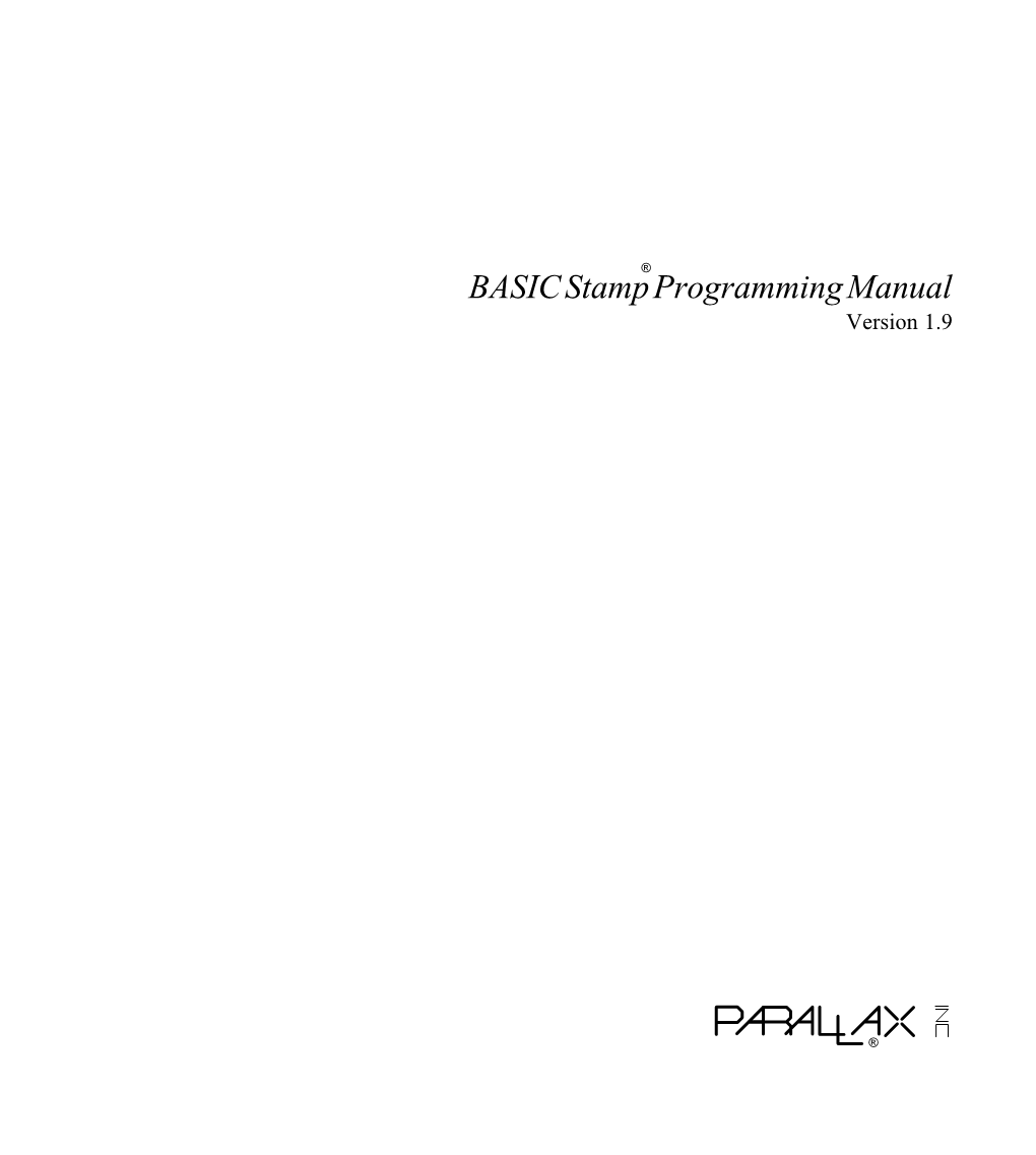 BASIC Stamp Programming Manual Version 1.9