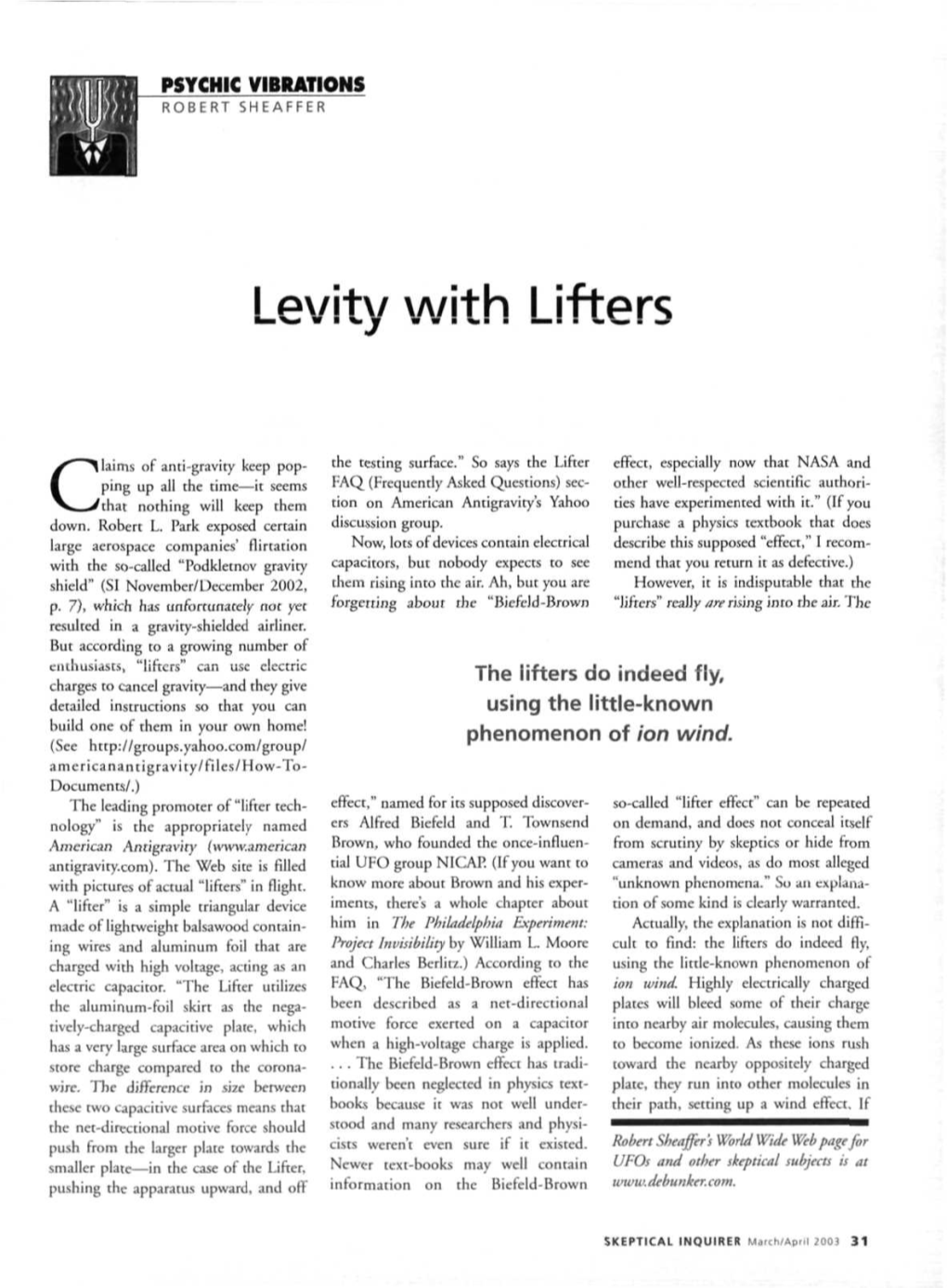 Levity with Lifters
