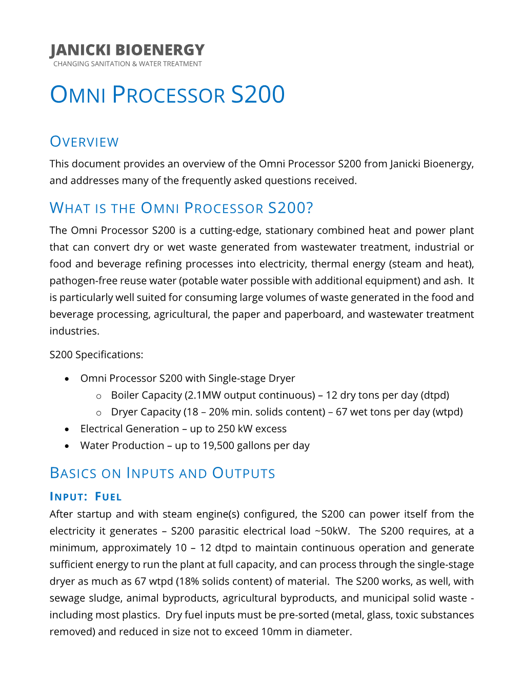 Omni Processor S200