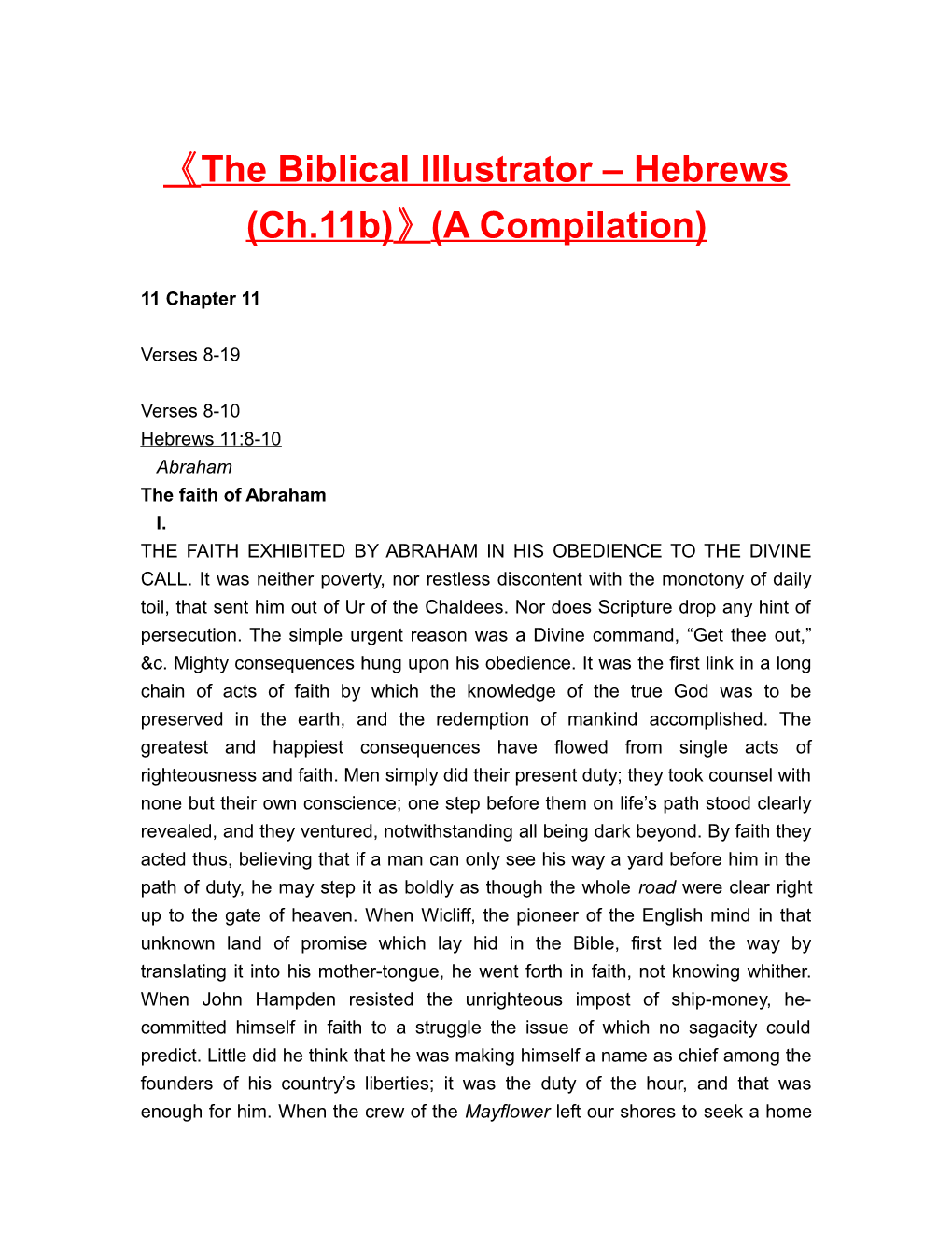 The Biblical Illustrator Hebrews (Ch.11B) (A Compilation)