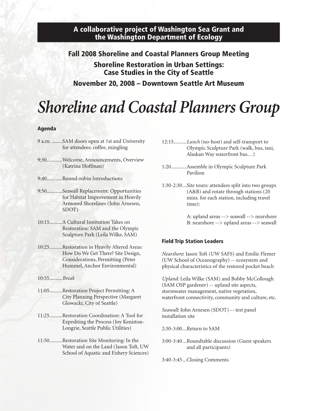 Shoreline and Coastal Planners Group