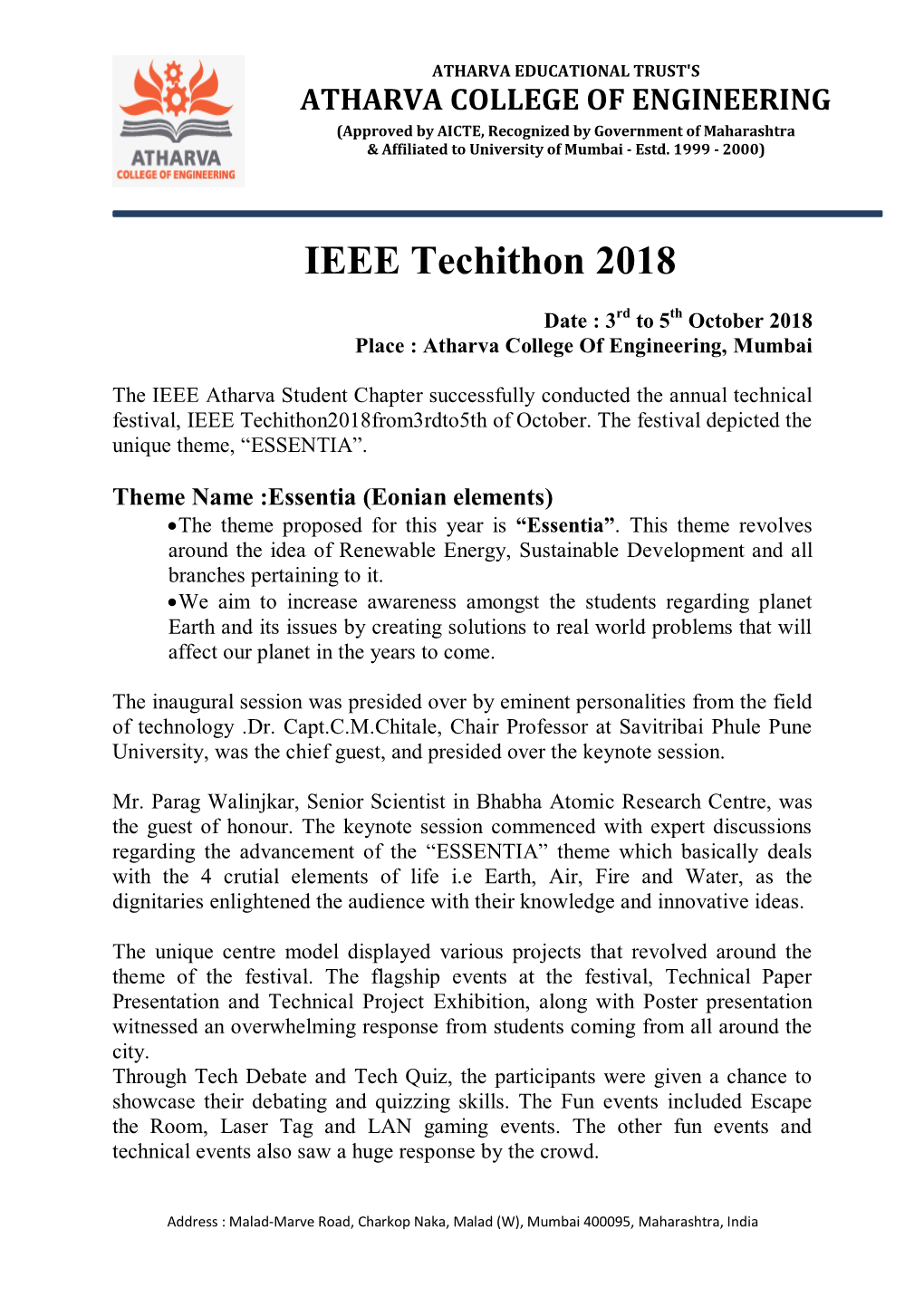 IEEE Techithon 2018