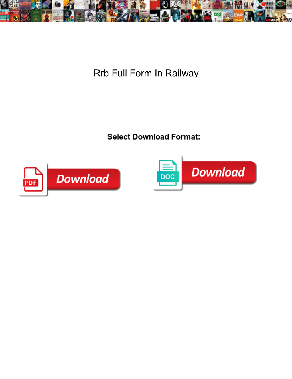 Rrb Full Form in Railway