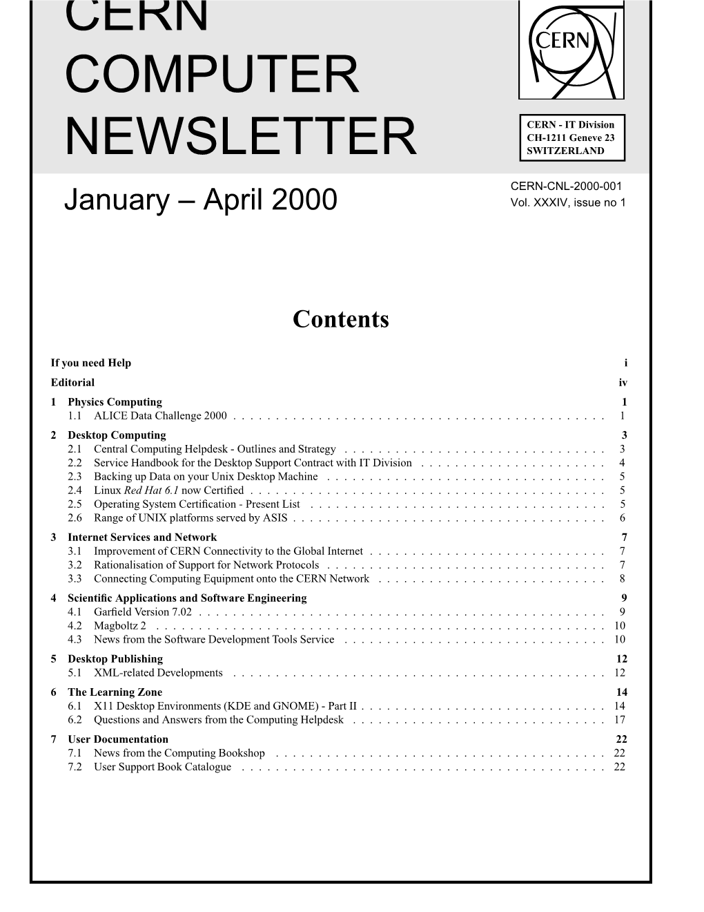 CERN Computer Newsletter Has Become a Sort of Historical Institution by Itself