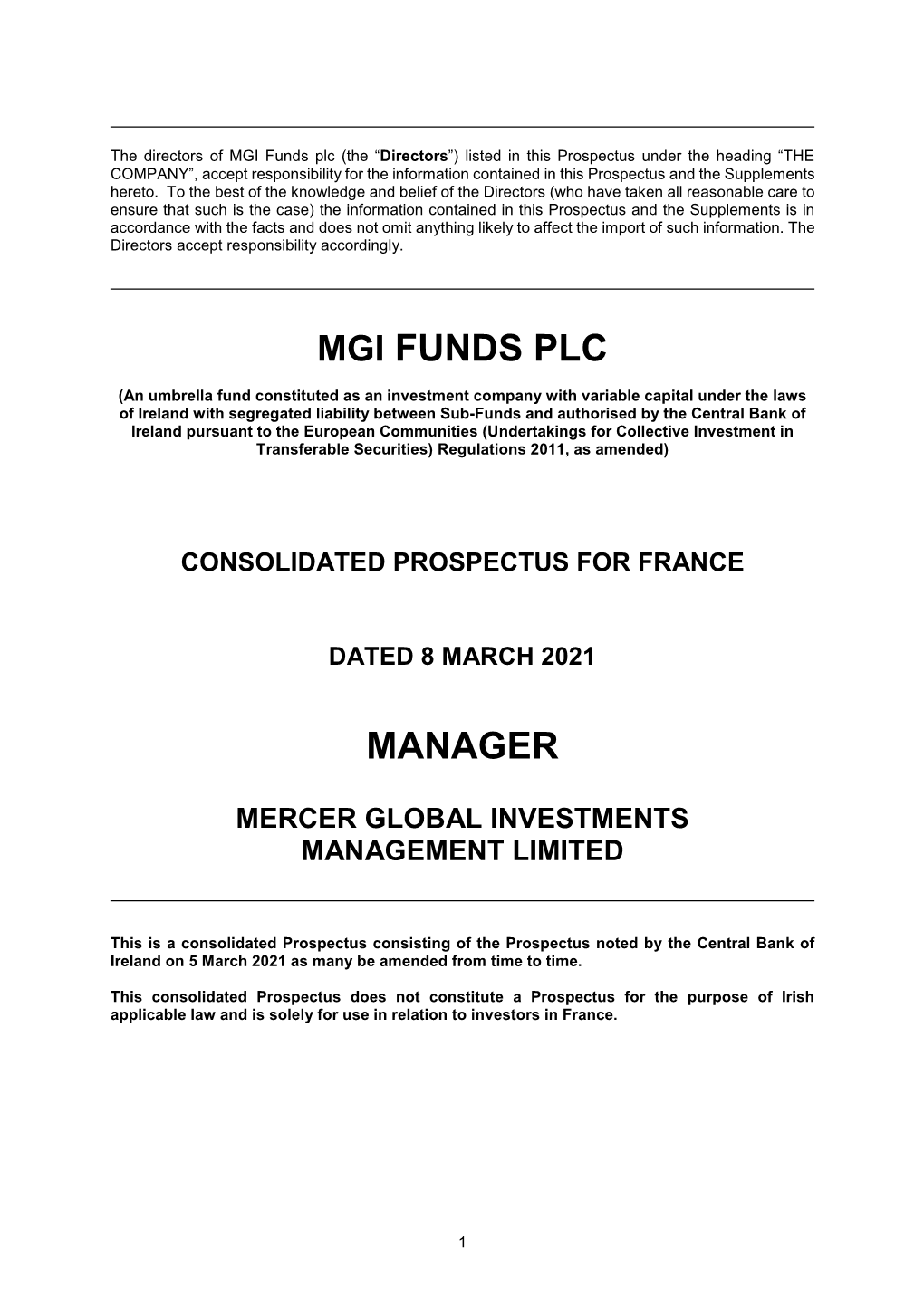 Mgi Funds Plc Manager