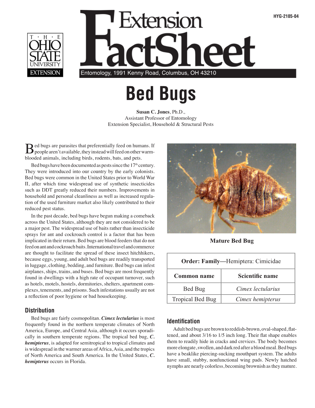 Bed Bugs Fact Sheet