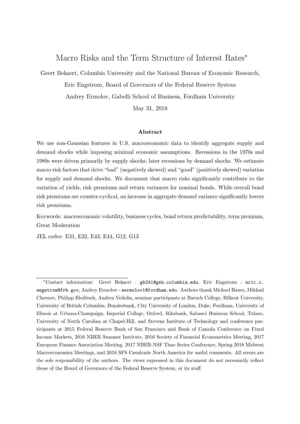 Macro Risks and the Term Structure of Interest Rates∗