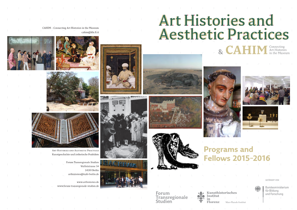Publication Art Histories and Aesthetic Practices & CAHIM Programs And